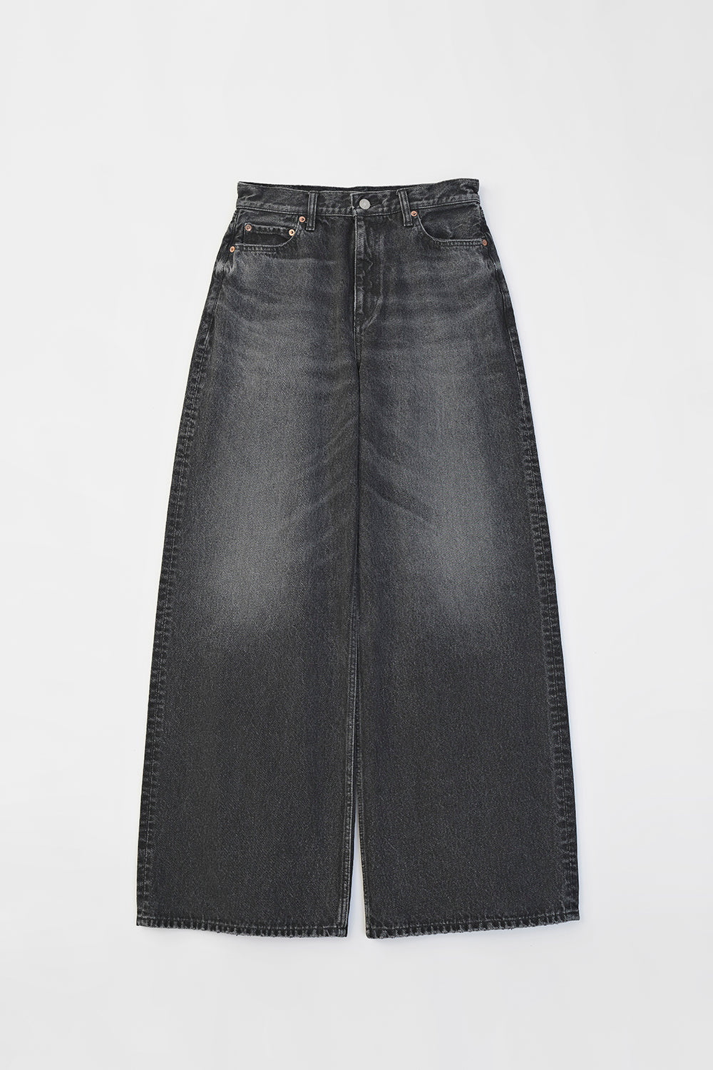 Wide Pipe Denim Pants / BLACK (HUG-041)