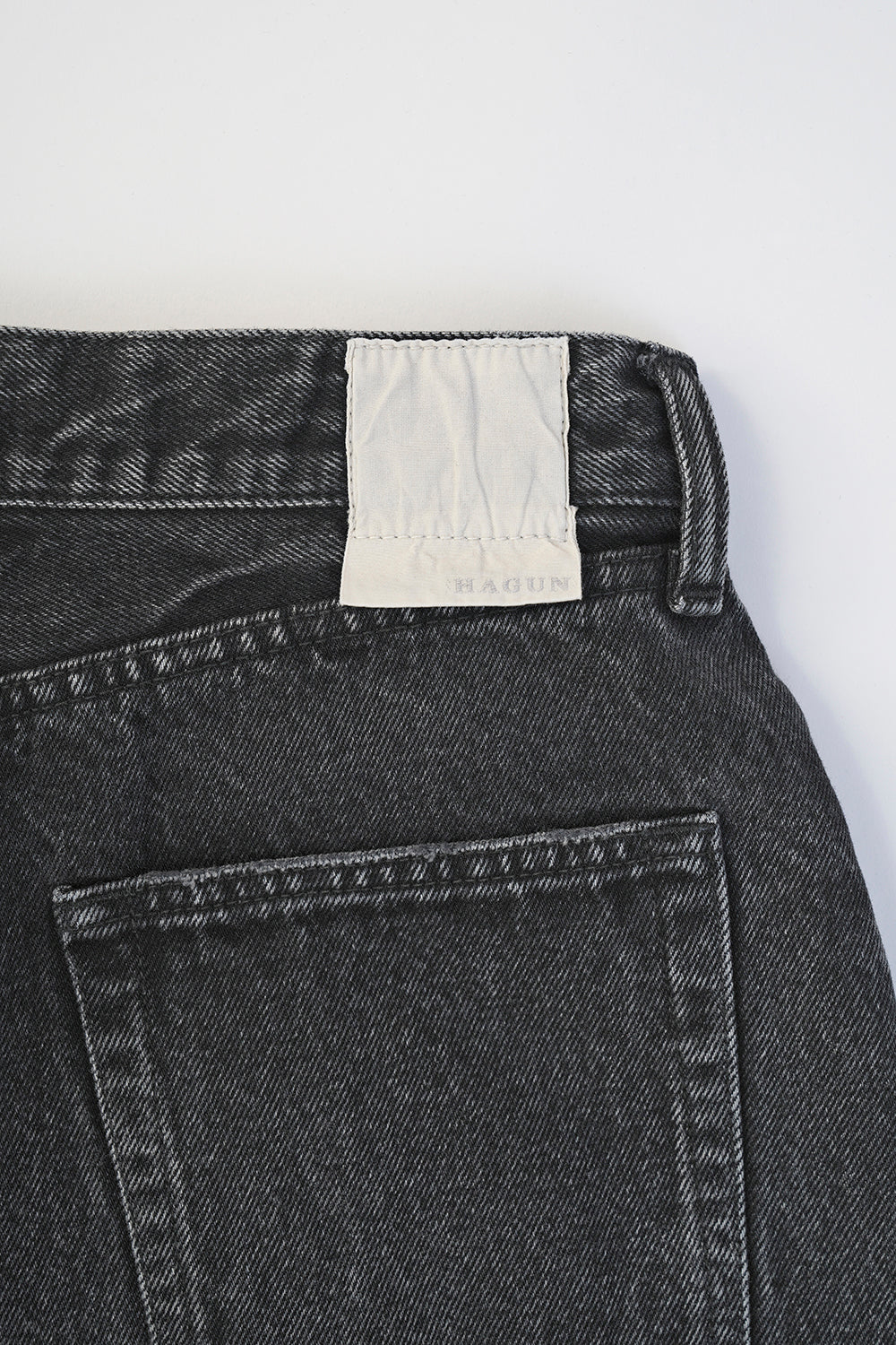 Wide Pipe Denim Pants / BLACK (HUG-041)