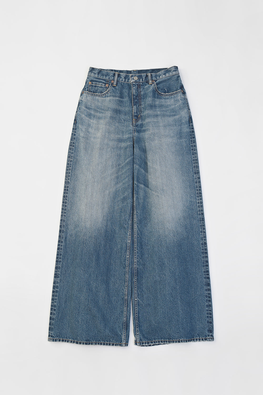 Wide Pipe Denim Pants / BLUE (HUG-041)