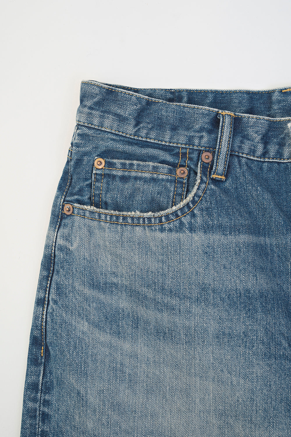 Wide Pipe Denim Pants / BLUE (HUG-041)