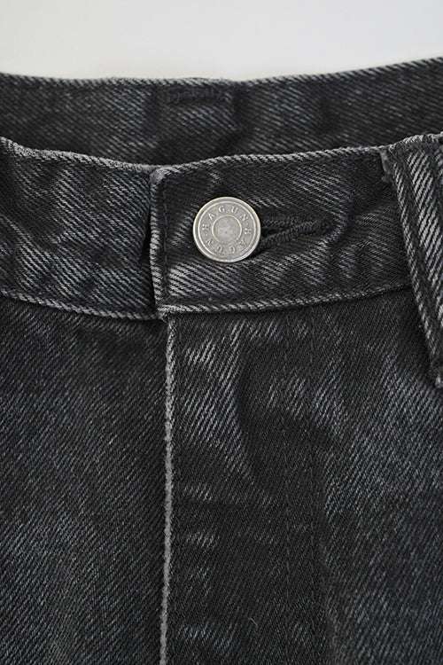 Torn Pipe Denim Pants / BLACK (HUG-041-01)